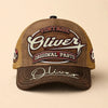 OLIVER TC02 HH79  Personalized Name Baseball Cap, Vintage Retro Hat, Custom Gift for Him & Her