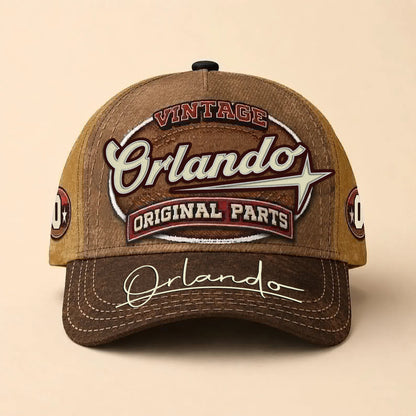 ORLANDO TC02 HH79  Personalized Name Baseball Cap, Vintage Retro Hat, Custom Gift for Him & Her