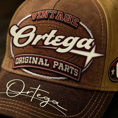 ORTEGA TC02 HH79  Personalized Name Baseball Cap, Vintage Retro Hat, Custom Gift for Him & Her