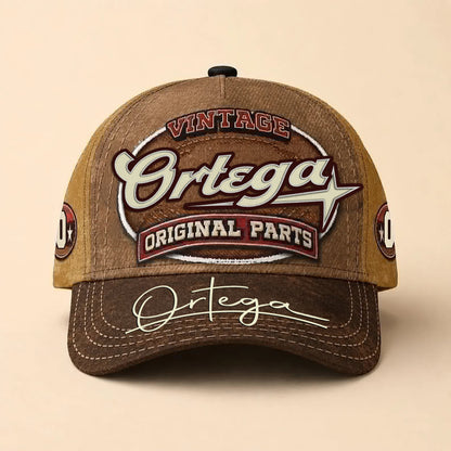 ORTEGA TC02 HH79  Personalized Name Baseball Cap, Vintage Retro Hat, Custom Gift for Him & Her