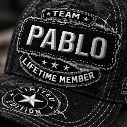 PABLO TC03 HH79  Personalized Black Camo Baseball Cap, Custom Name Family Hat
