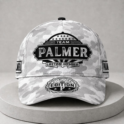 PALMER TC01 HH79 Team Your Name Hat, Personalized Camo Baseball Cap, Custom Family Gift, Gift for Him Her