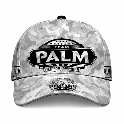 PALM TC01 HH79 Team Your Name Hat, Personalized Camo Baseball Cap, Custom Family Gift, Gift for Him Her