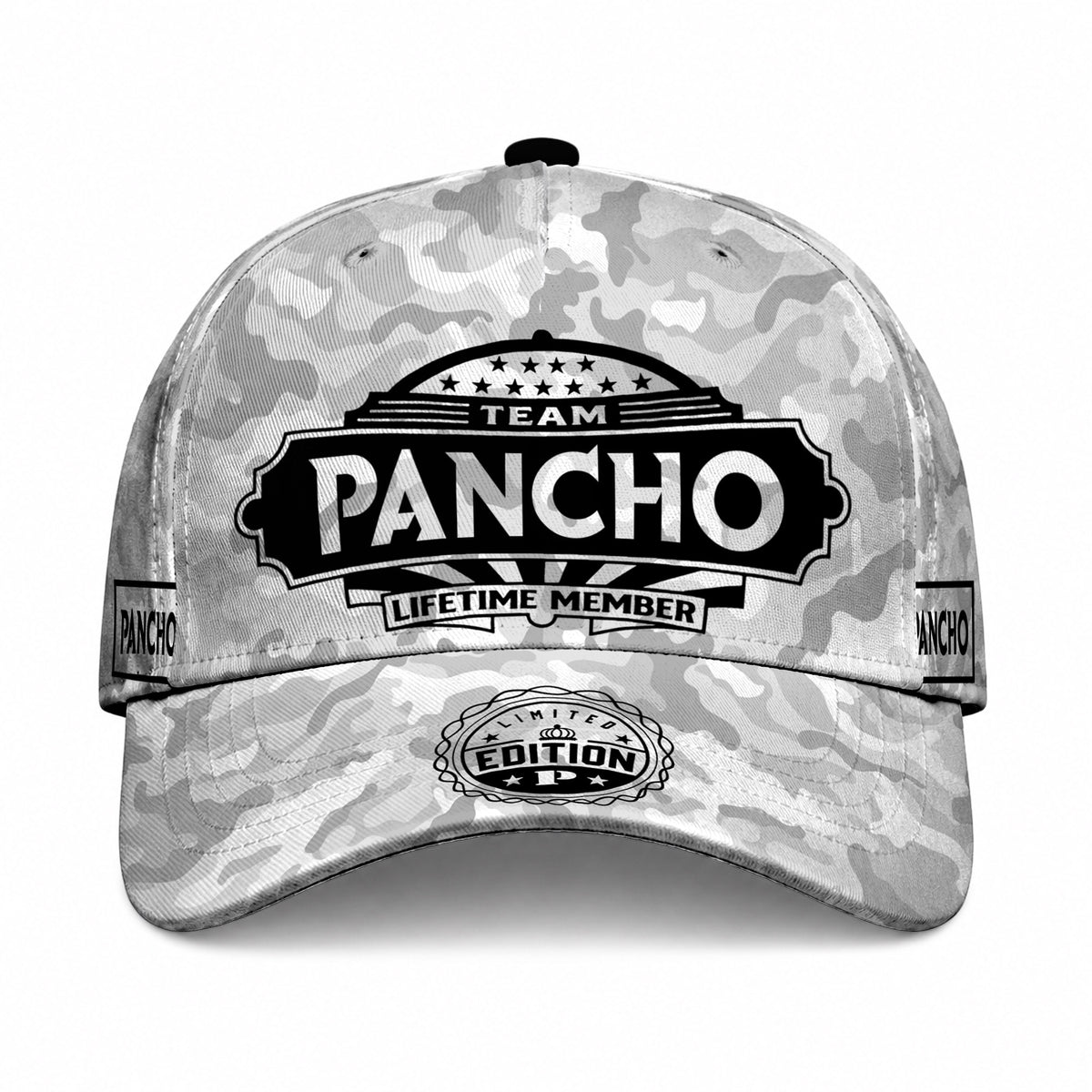 PANCHO TC01 HH79 Team Your Name Hat, Personalized Camo Baseball Cap, Custom Family Gift, Gift for Him Her
