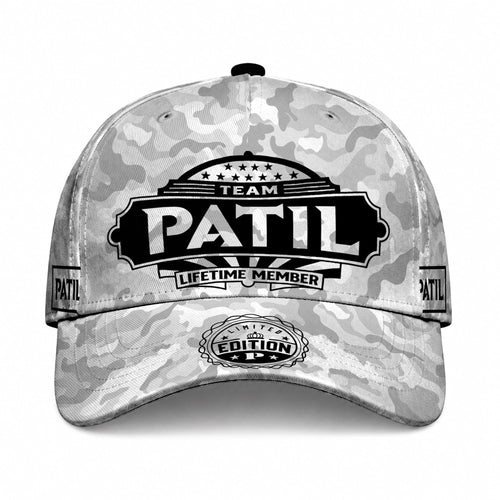 PATIL TC01 HH79 Team Your Name Hat, Personalized Camo Baseball Cap, Custom Family Gift, Gift for Him Her