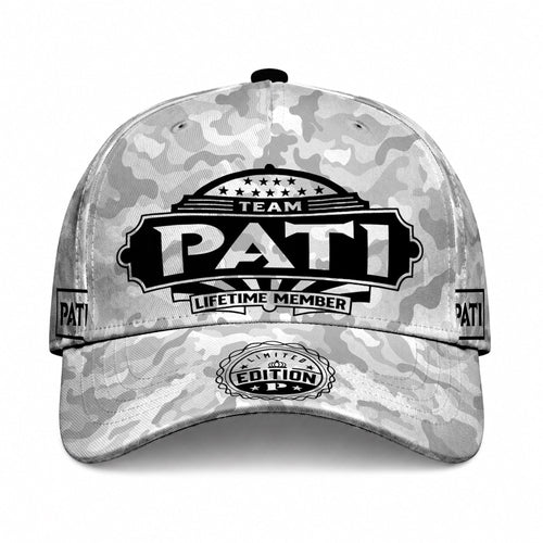 PATI TC01 HH79 Team Your Name Hat, Personalized Camo Baseball Cap, Custom Family Gift, Gift for Him Her