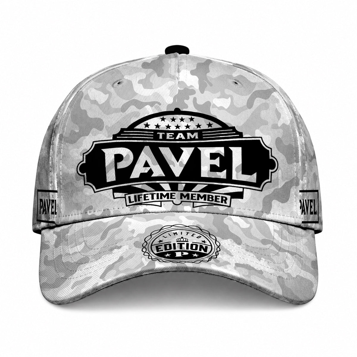 PAVEL TC01 HH79 Team Your Name Hat, Personalized Camo Baseball Cap, Custom Family Gift, Gift for Him Her