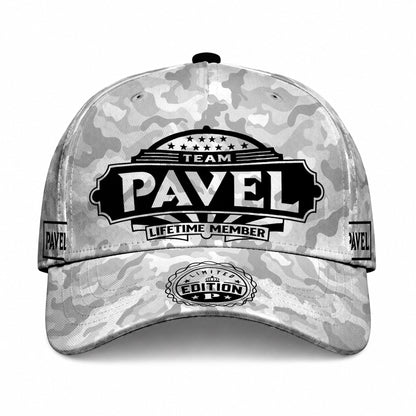 PAVEL TC01 HH79 Team Your Name Hat, Personalized Camo Baseball Cap, Custom Family Gift, Gift for Him Her