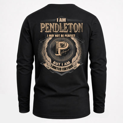 PENDLETON 2K-101–Personalized Name Quote Apparel “I Am NAME May Not Be Perfect But I Am Limited Edition”