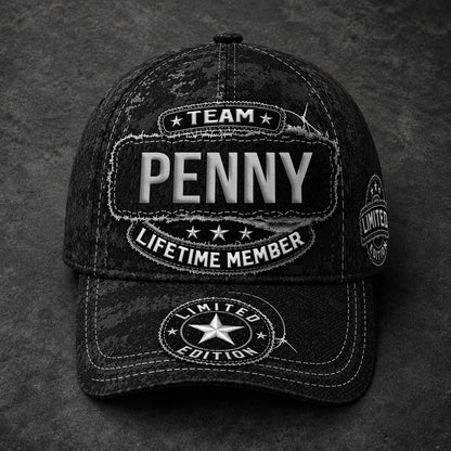 PENNY TC03 HH79  Personalized Black Camo Baseball Cap, Custom Name Family Hat