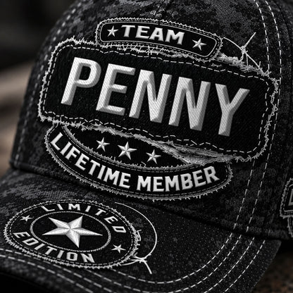 PENNY TC03 HH79  Personalized Black Camo Baseball Cap, Custom Name Family Hat