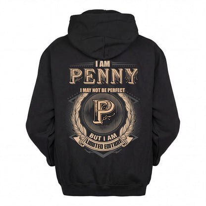PENNY 2K-101–Personalized Name Quote Apparel “I Am NAME May Not Be Perfect But I Am Limited Edition”