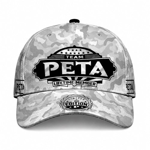 PETA TC01 HH79 Team Your Name Hat, Personalized Camo Baseball Cap, Custom Family Gift, Gift for Him Her