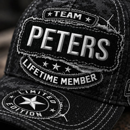PETERS TC03 HH79  Personalized Black Camo Baseball Cap, Custom Name Family Hat