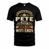PETE TT898-K6-229 – Personalized Funny Camping Quote Apparel “The Adventure Begins When The WiFi Ends”