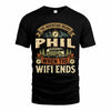 PHIL TT898-K6-229 – Personalized Funny Camping Quote Apparel “The Adventure Begins When The WiFi Ends”