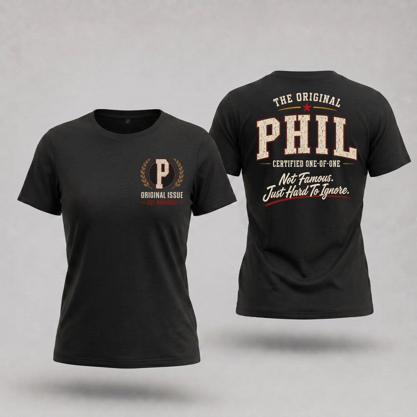 PHIL W65-F6-168 – Personalized Original Issue Apparel “The Original NAME Certified One-of-One"