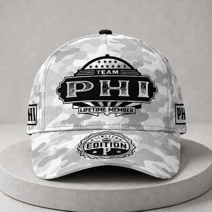 PHI TC01 HH79 Team Your Name Hat, Personalized Camo Baseball Cap, Custom Family Gift, Gift for Him Her