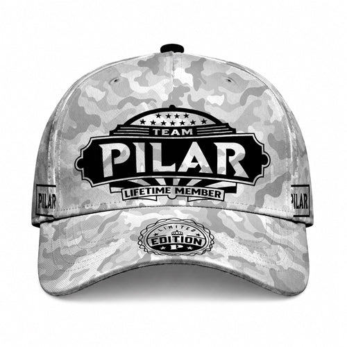 PILAR TC01 HH79 Team Your Name Hat, Personalized Camo Baseball Cap, Custom Family Gift, Gift for Him Her