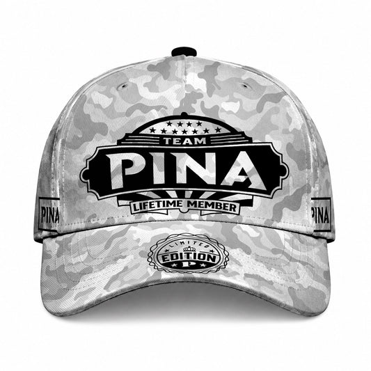 PINA TC01 HH79 Team Your Name Hat, Personalized Camo Baseball Cap, Custom Family Gift, Gift for Him Her