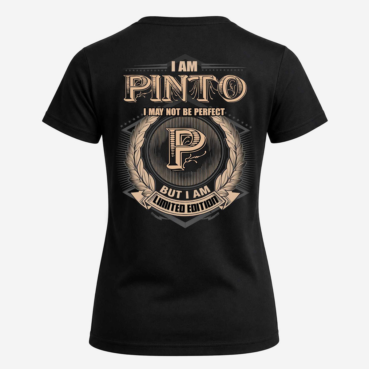 PINTO 2K-101–Personalized Name Quote Apparel “I Am NAME May Not Be Perfect But I Am Limited Edition”