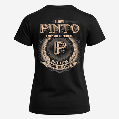 PINTO 2K-101–Personalized Name Quote Apparel “I Am NAME May Not Be Perfect But I Am Limited Edition”