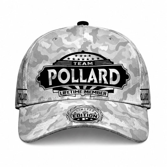 POLLARD TC01 HH79 Team Your Name Hat, Personalized Camo Baseball Cap, Custom Family Gift, Gift for Him Her
