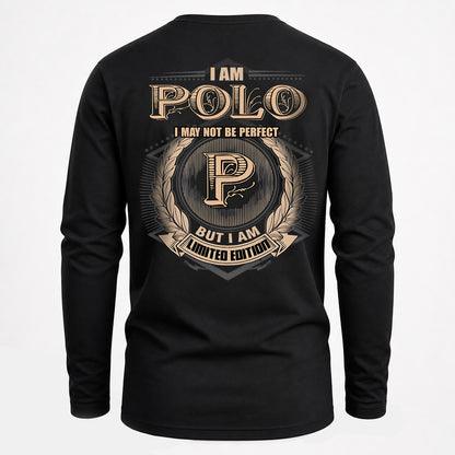 POLO 2K-101–Personalized Name Quote Apparel “I Am NAME May Not Be Perfect But I Am Limited Edition”