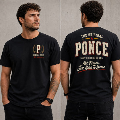 PONCE W65-F6-168 – Personalized Original Issue Apparel “The Original NAME Certified One-of-One"