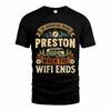 PRESTON TT898-K6-229 – Personalized Funny Camping Quote Apparel “The Adventure Begins When The WiFi Ends”