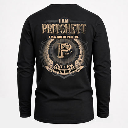 PRITCHETT 2K-101–Personalized Name Quote Apparel “I Am NAME May Not Be Perfect But I Am Limited Edition”