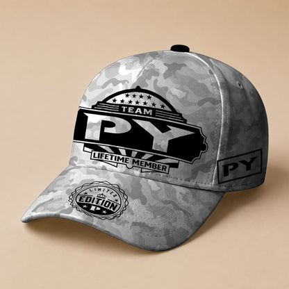 PY TC01 HH79 Team Your Name Hat, Personalized Camo Baseball Cap, Custom Family Gift, Gift for Him Her