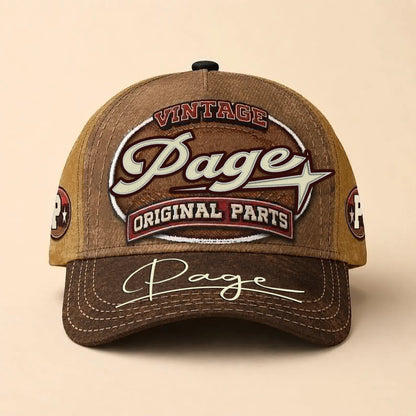 PAGE TC02 HH79  Personalized Name Baseball Cap, Vintage Retro Hat, Custom Gift for Him & Her
