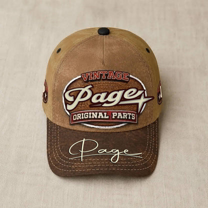 PAGE TC02 HH79  Personalized Name Baseball Cap, Vintage Retro Hat, Custom Gift for Him & Her