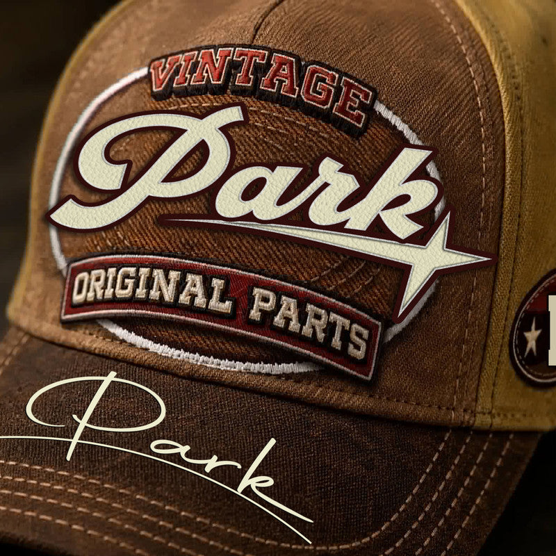 PARK TC02 HH79  Personalized Name Baseball Cap, Vintage Retro Hat, Custom Gift for Him & Her