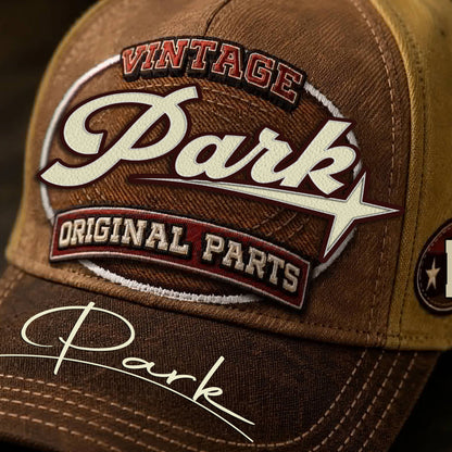 PARK TC02 HH79  Personalized Name Baseball Cap, Vintage Retro Hat, Custom Gift for Him & Her