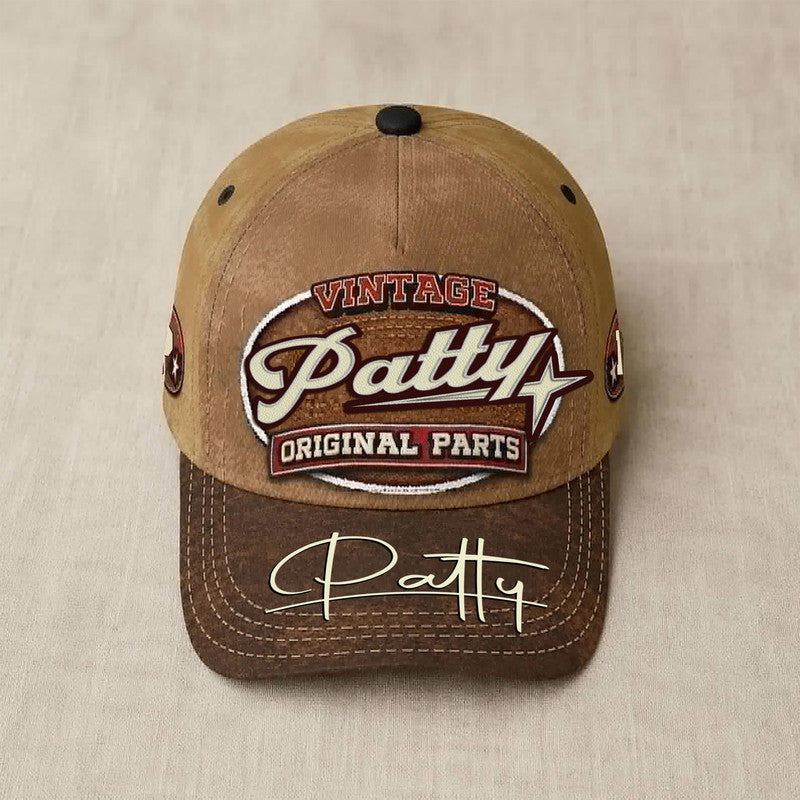 PATTY TC02 HH79  Personalized Name Baseball Cap, Vintage Retro Hat, Custom Gift for Him & Her