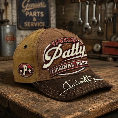PATTY TC02 HH79  Personalized Name Baseball Cap, Vintage Retro Hat, Custom Gift for Him & Her