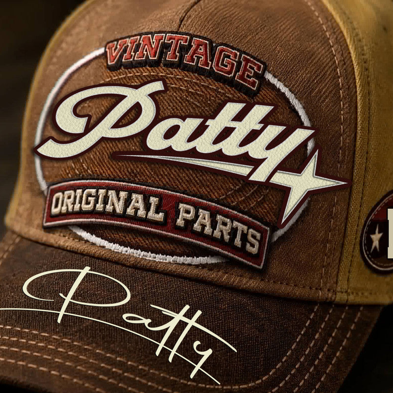 PATTY TC02 HH79  Personalized Name Baseball Cap, Vintage Retro Hat, Custom Gift for Him & Her