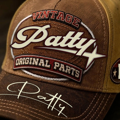 PATTY TC02 HH79  Personalized Name Baseball Cap, Vintage Retro Hat, Custom Gift for Him & Her