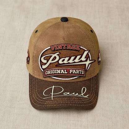 PAUL TC02 HH79  Personalized Name Baseball Cap, Vintage Retro Hat, Custom Gift for Him & Her