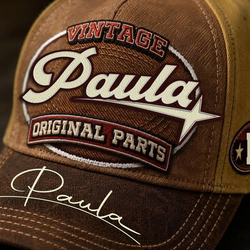 PAULA TC02 HH79  Personalized Name Baseball Cap, Vintage Retro Hat, Custom Gift for Him & Her