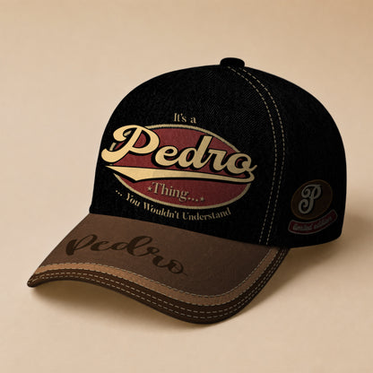 PEDRO  TC06 HH79 Personalized Distressed Baseball Cap, Custom Retro Trucker Hat, Statement Dad Cap