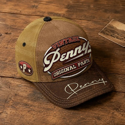 PENNY TC02 HH79  Personalized Name Baseball Cap, Vintage Retro Hat, Custom Gift for Him & Her