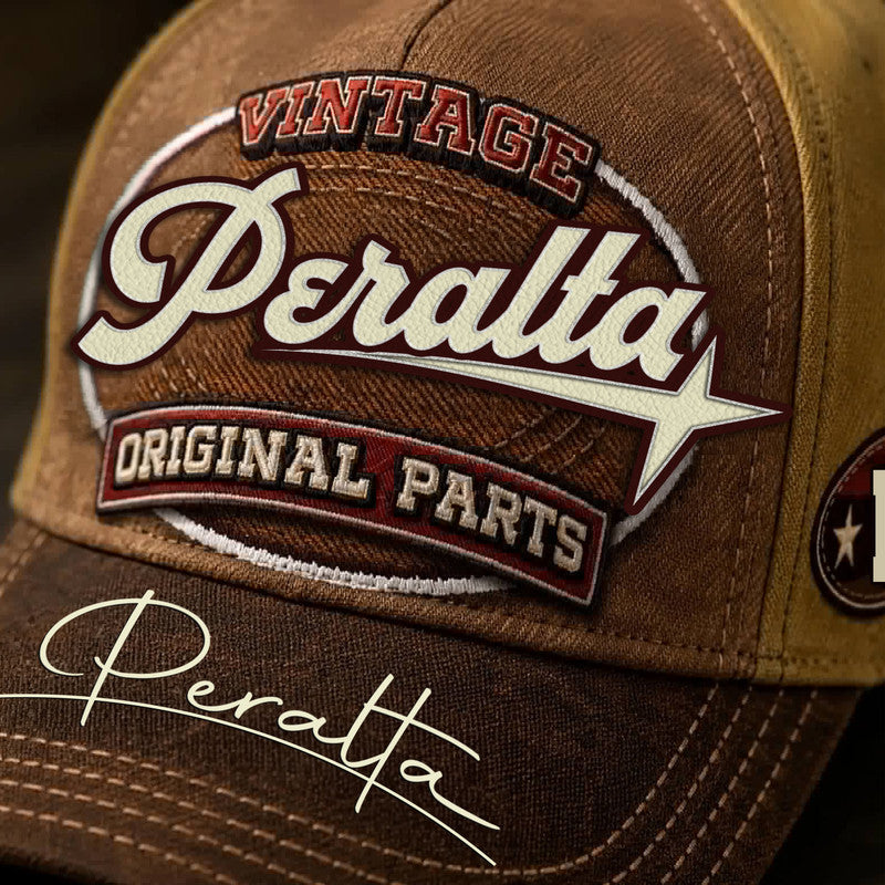PERALTA TC02 HH79  Personalized Name Baseball Cap, Vintage Retro Hat, Custom Gift for Him & Her