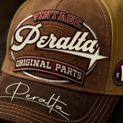 PERALTA TC02 HH79  Personalized Name Baseball Cap, Vintage Retro Hat, Custom Gift for Him & Her