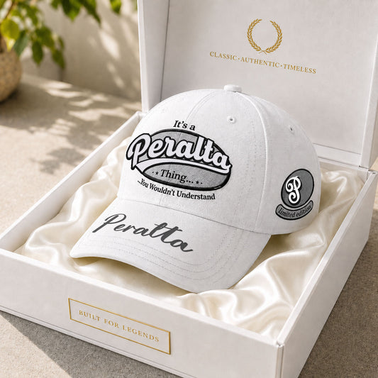 PERALTA  TC05 HH79  Personalized Distressed Baseball Cap, Custom Retro Trucker Hat, Statement Dad Cap, White version