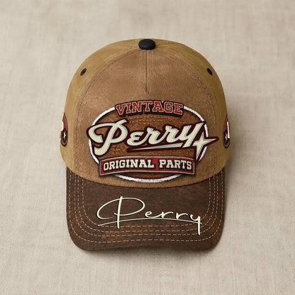 PERRY TC02 HH79  Personalized Name Baseball Cap, Vintage Retro Hat, Custom Gift for Him & Her
