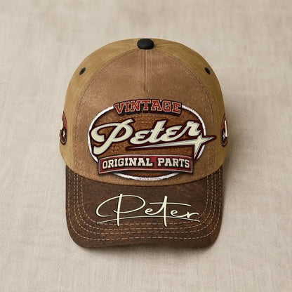 PETER TC02 HH79  Personalized Name Baseball Cap, Vintage Retro Hat, Custom Gift for Him & Her