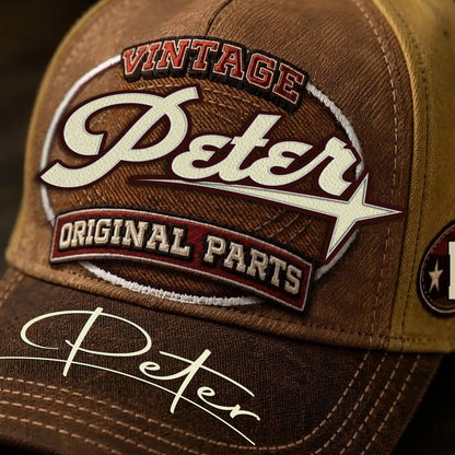 PETER TC02 HH79  Personalized Name Baseball Cap, Vintage Retro Hat, Custom Gift for Him & Her